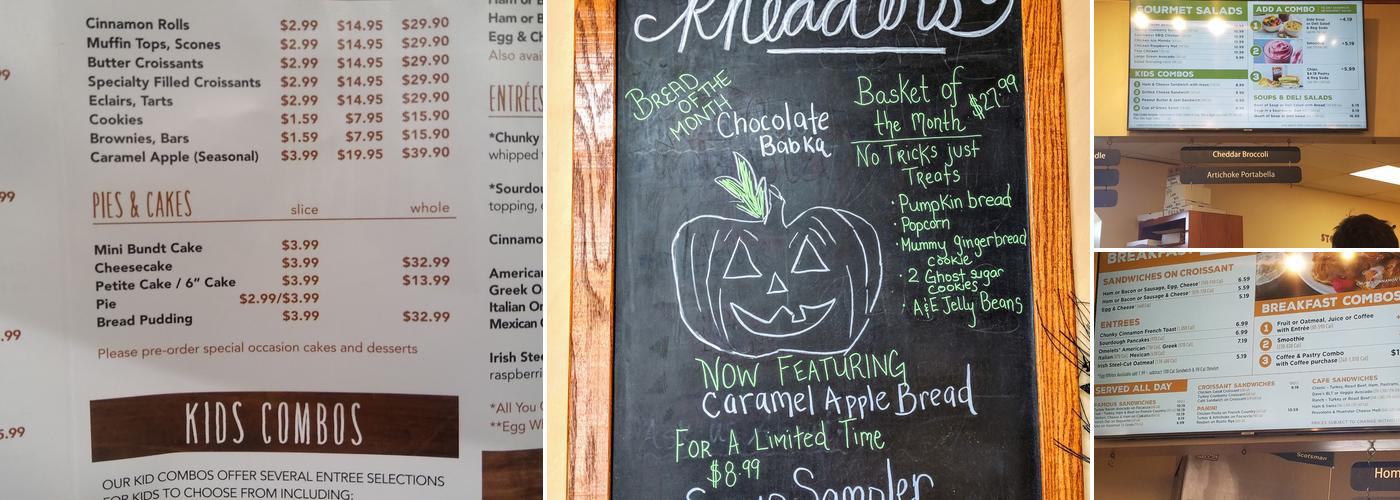 Kneaders Bakery & Cafe Menu