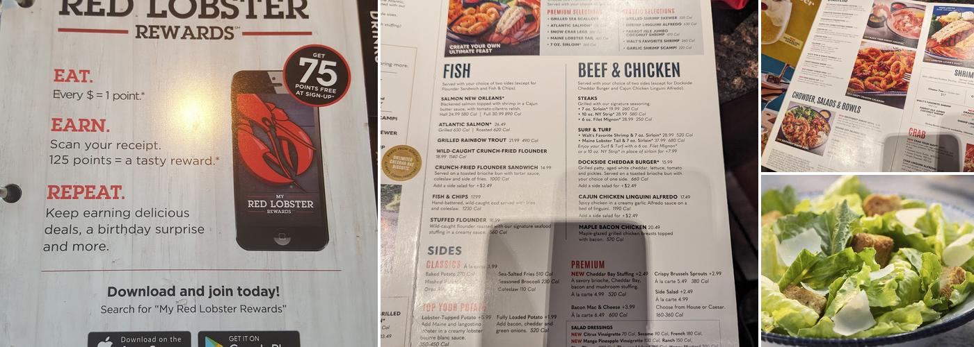 Red Lobster Menu