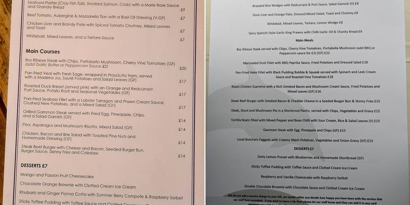 The Dolphin Inn Menu