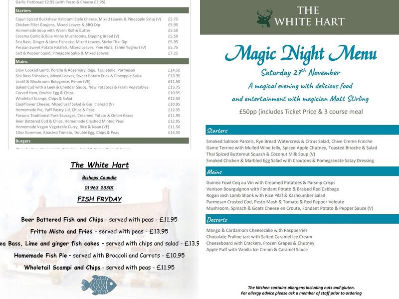 The White Hart Menu