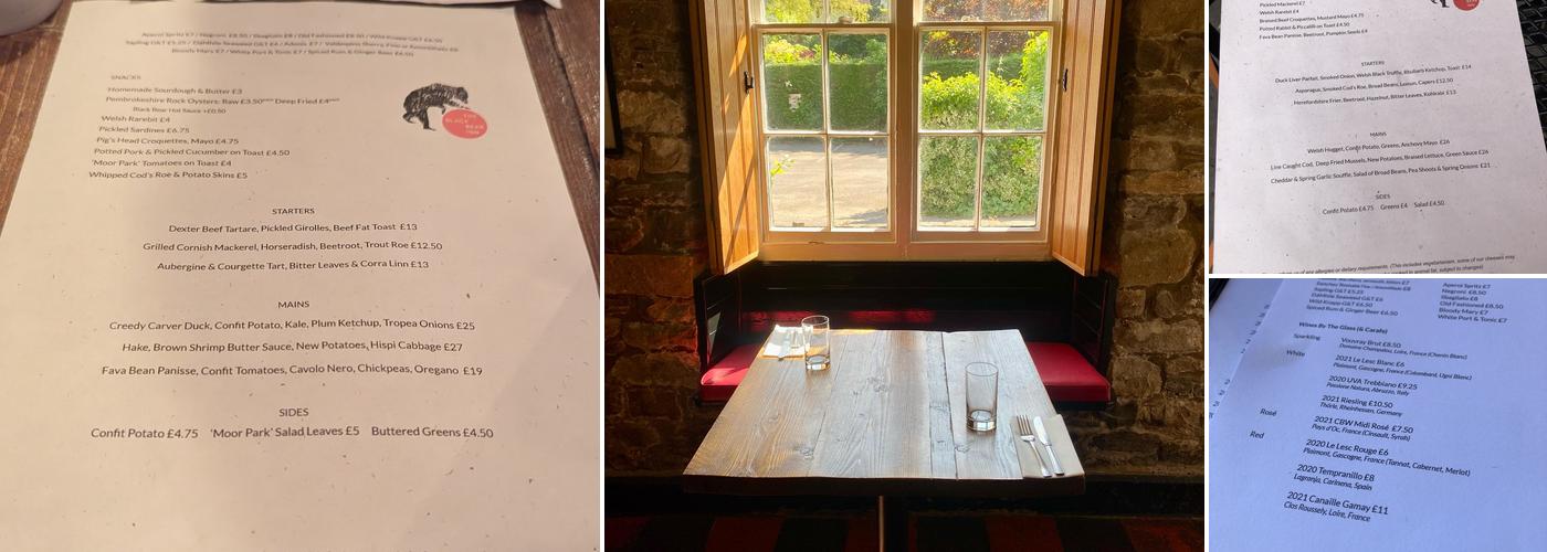 The Black Bear Inn Menu