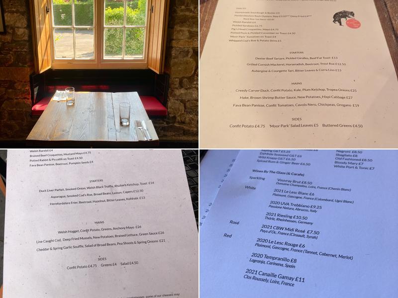 The Black Bear Inn Menu