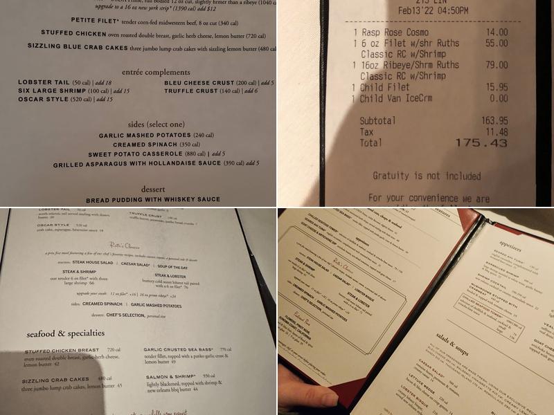 Ruth's Chris Steak House Menu