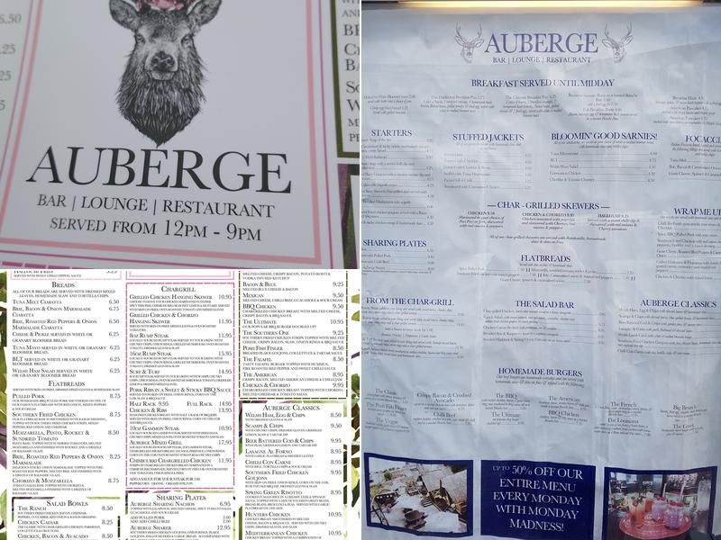 Auberge Menu