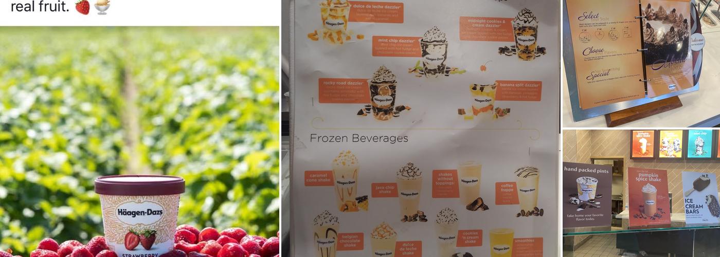 Haagen-Dazs Ice Cream Shop Menu