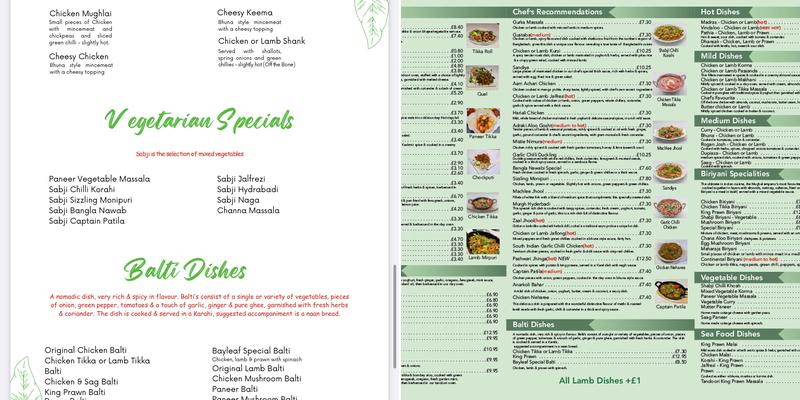 Bayleaf Menu