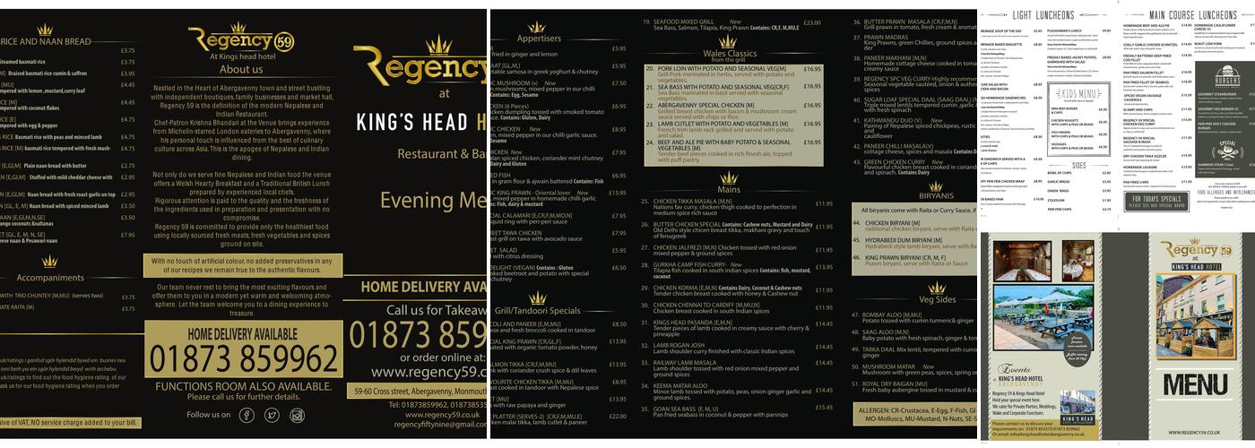 Regency 59 Menu