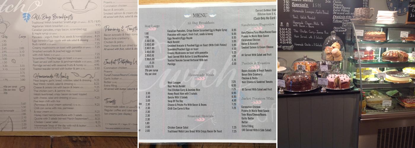 Cwtch Cafe Menu