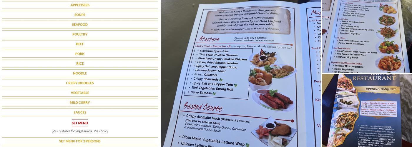 Kong's Restaurant Menu