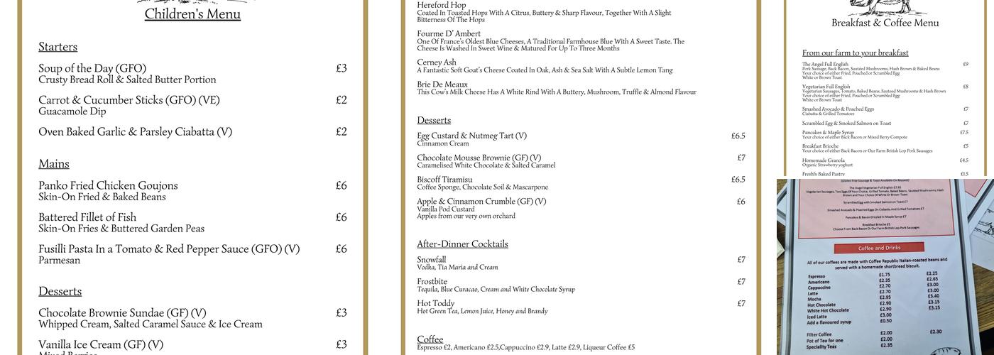 The Angel Hotel Menu