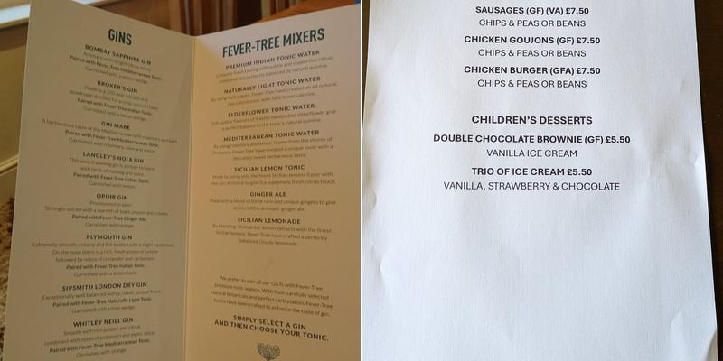 Anchor Inn, Wyre Piddle Menu