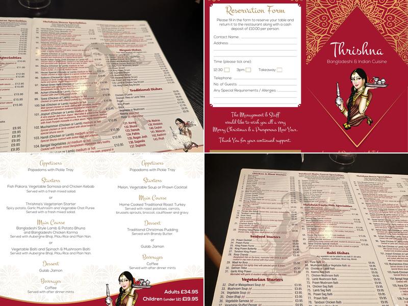 THRISHNA Menu
