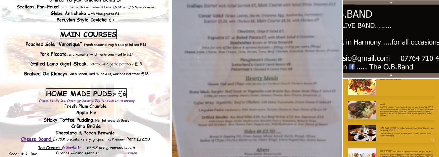 The Cropthorne Bell Menu