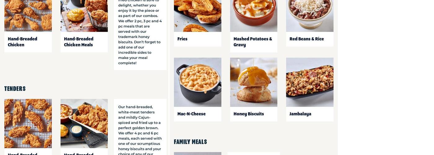 Krispy Krunchy Chicken Menu