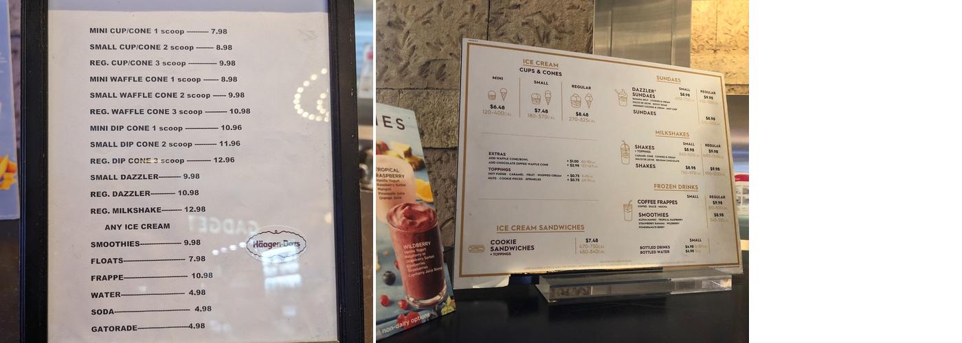 Häagen-Dazs – NYNY Menu