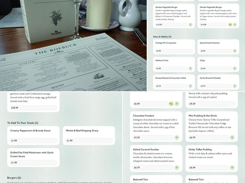 Roebuck Menu