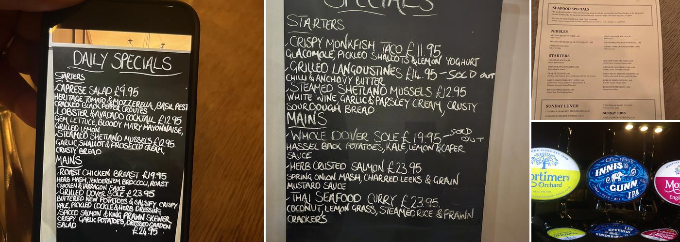 The Farmers Arms Great Eccleston Menu