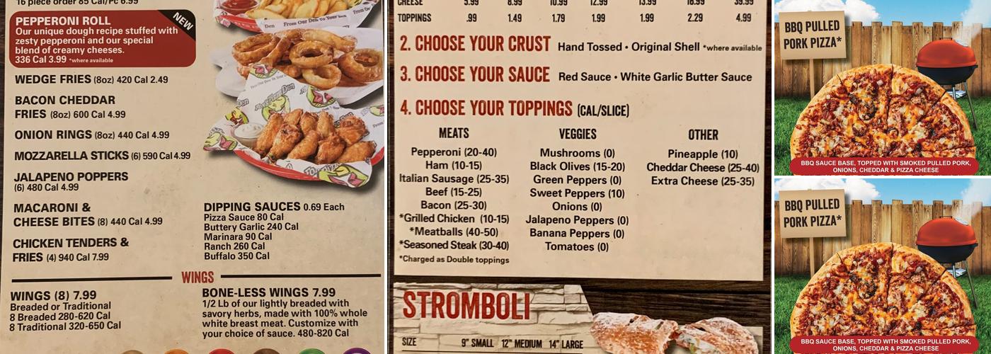 Fox's Pizza Den Menu