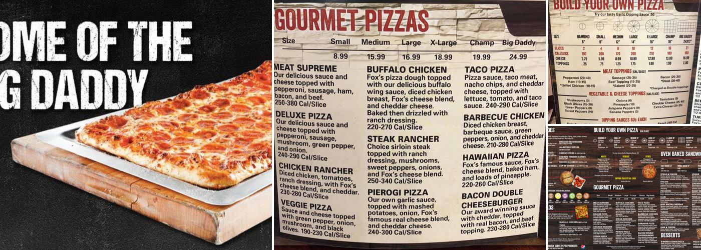 Fox's Pizza Den Menu