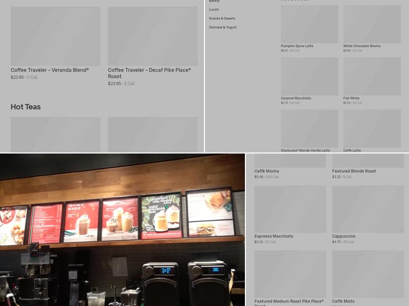 Starbucks Menu