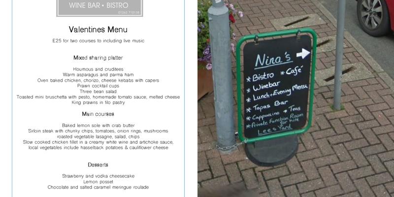 Nina's Menu