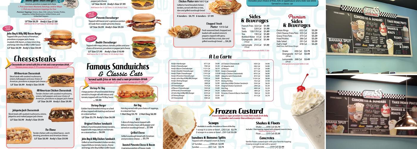 Hwy 55 Burgers Shakes & Fries Menu