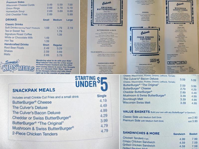 Culver’s Menu