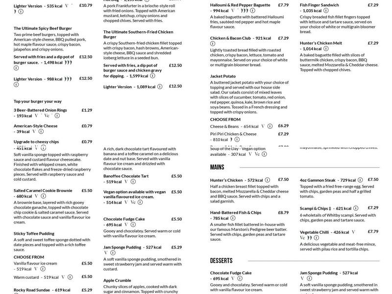 Baileys Court Inn Menu