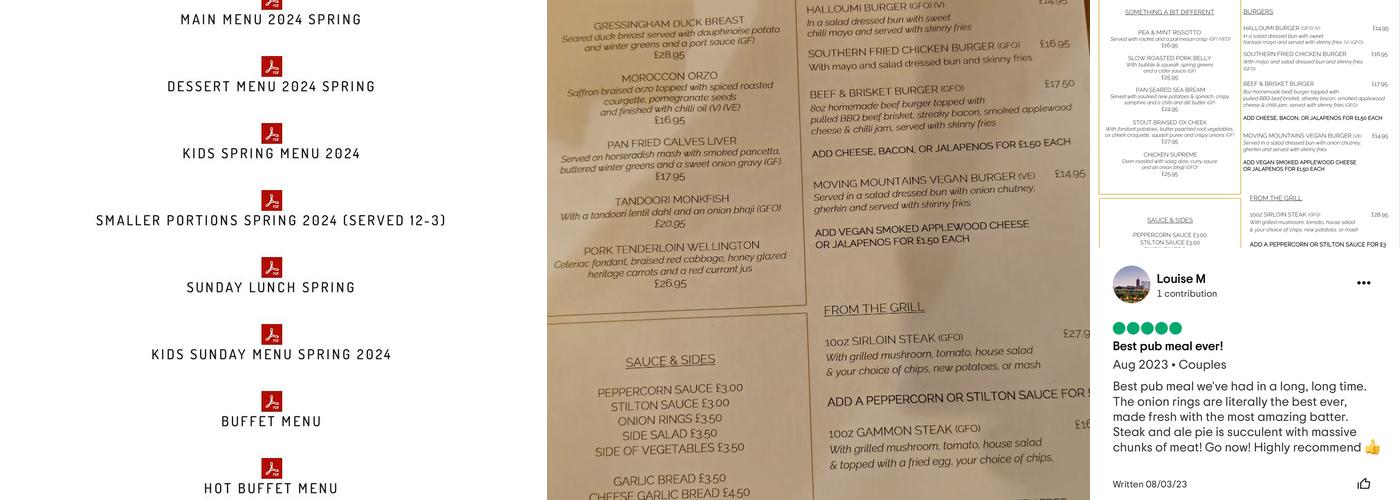 The Swan Tytherington Menu