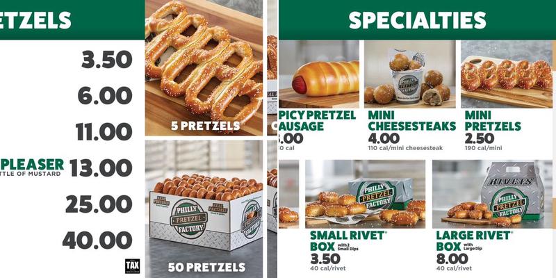 Philly Pretzel Factory Menu