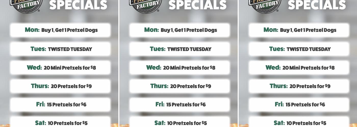 Philly Pretzel Factory Menu