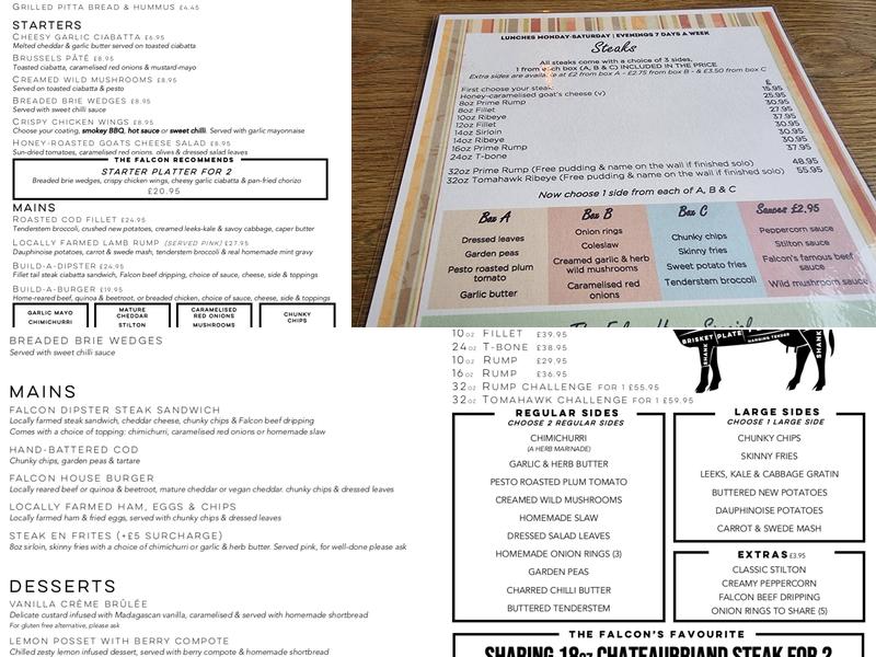 The Falcon Steakhouse Menu