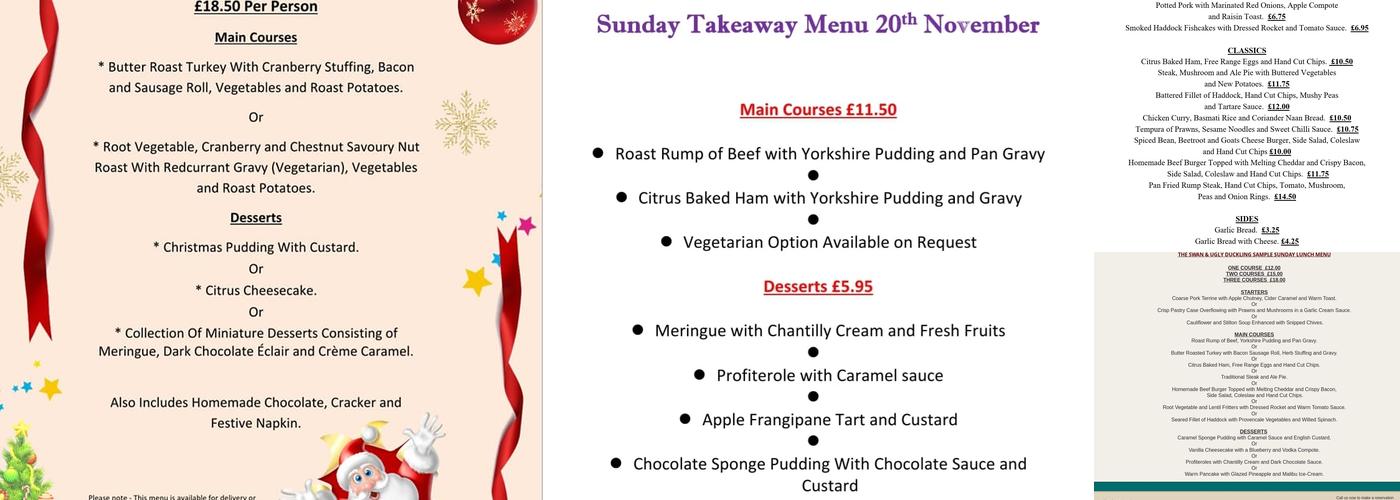 The Ugly Duckling Menu