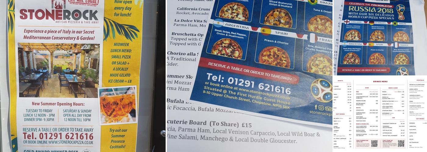 Stone Rock Pizza Menu