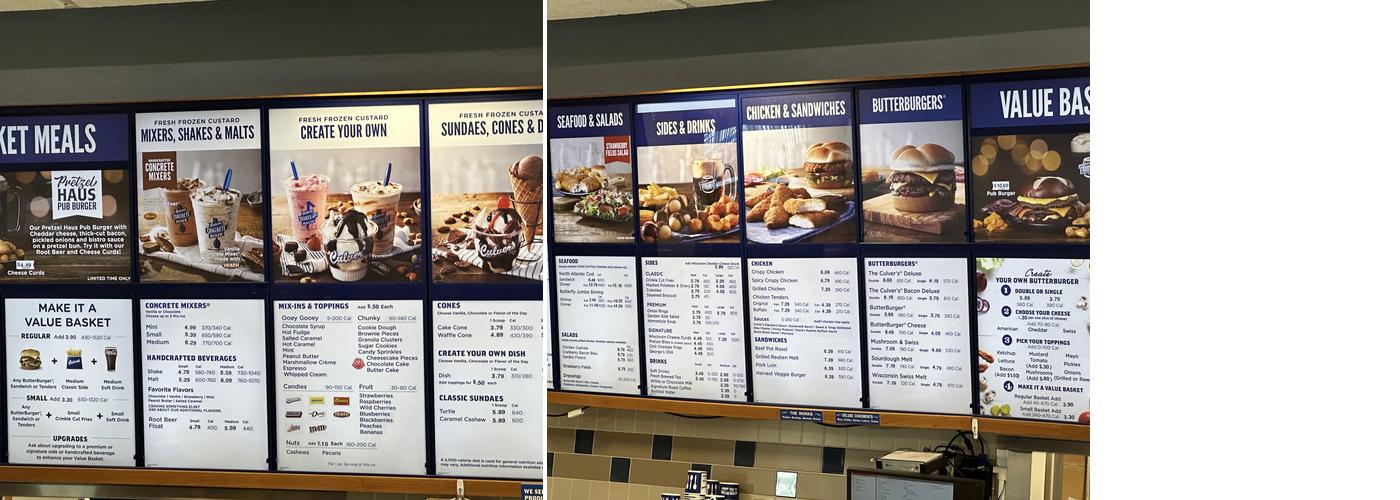 Culver’s Menu