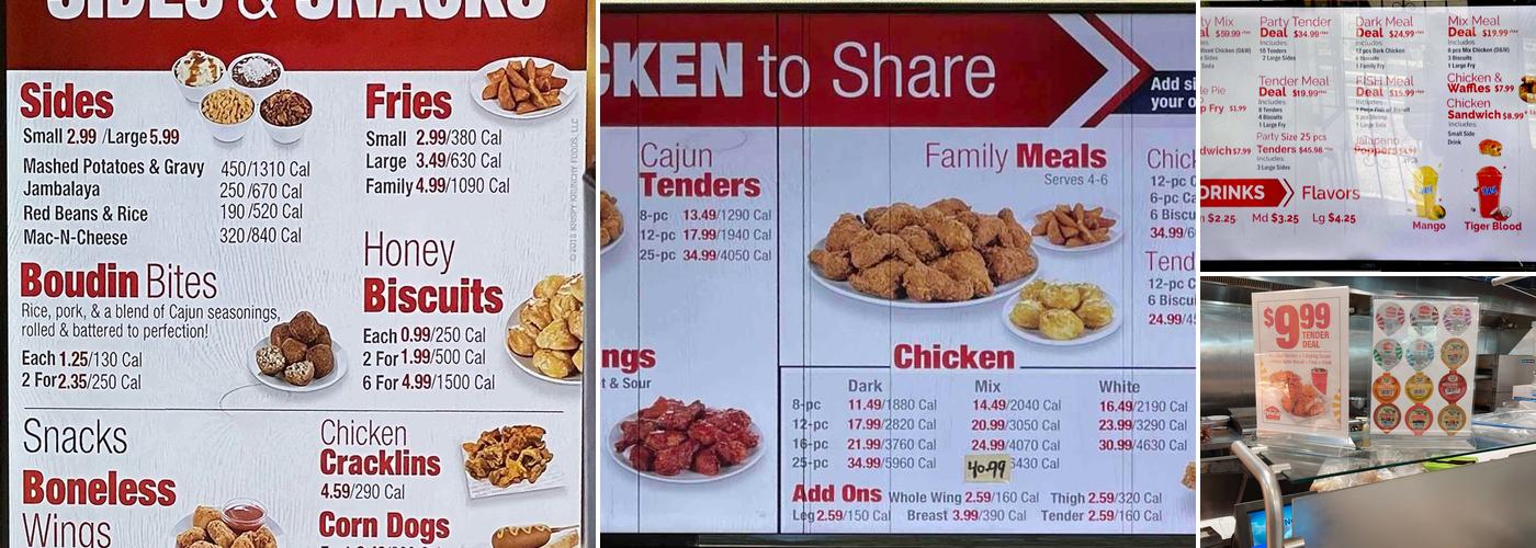 Krispy Krunchy Chicken Menu