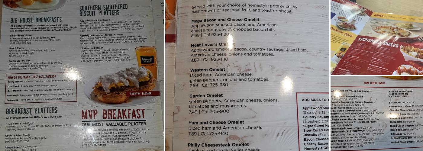 Huddle House Menu