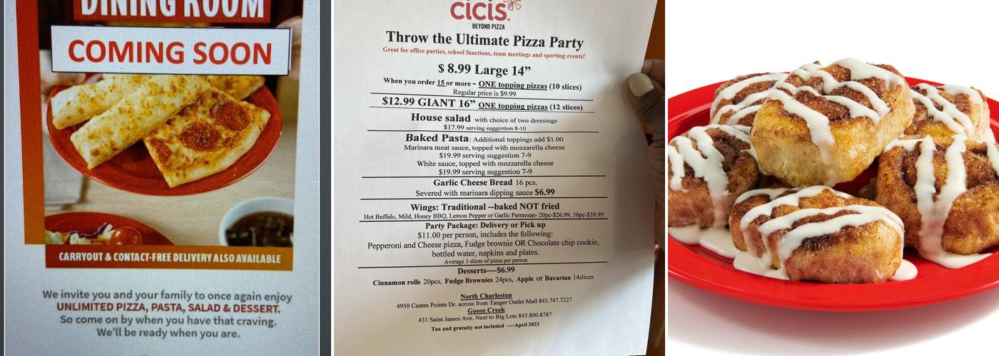 Cicis Pizza Menu