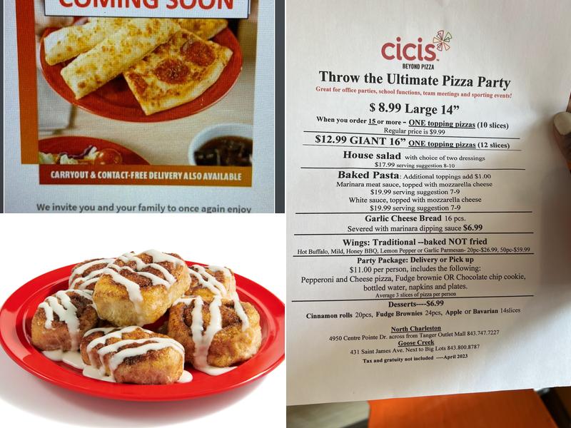 Cicis Pizza Menu
