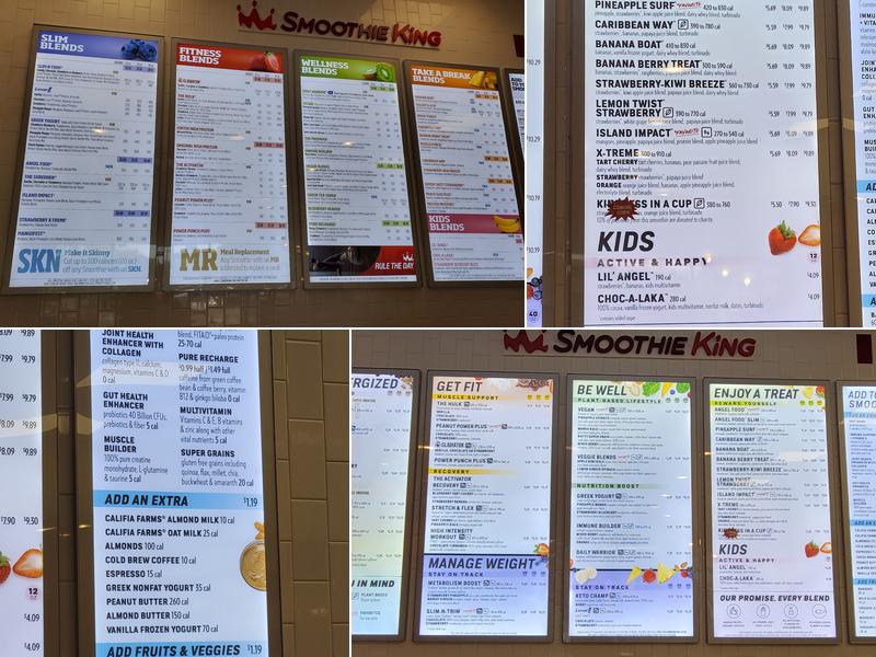 Smoothie King Menu
