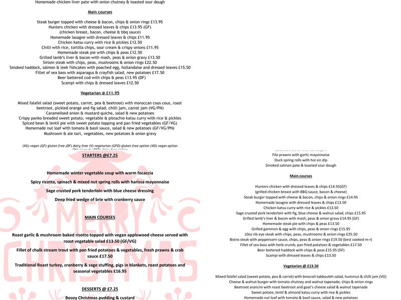 The Edgemoor Inn Menu