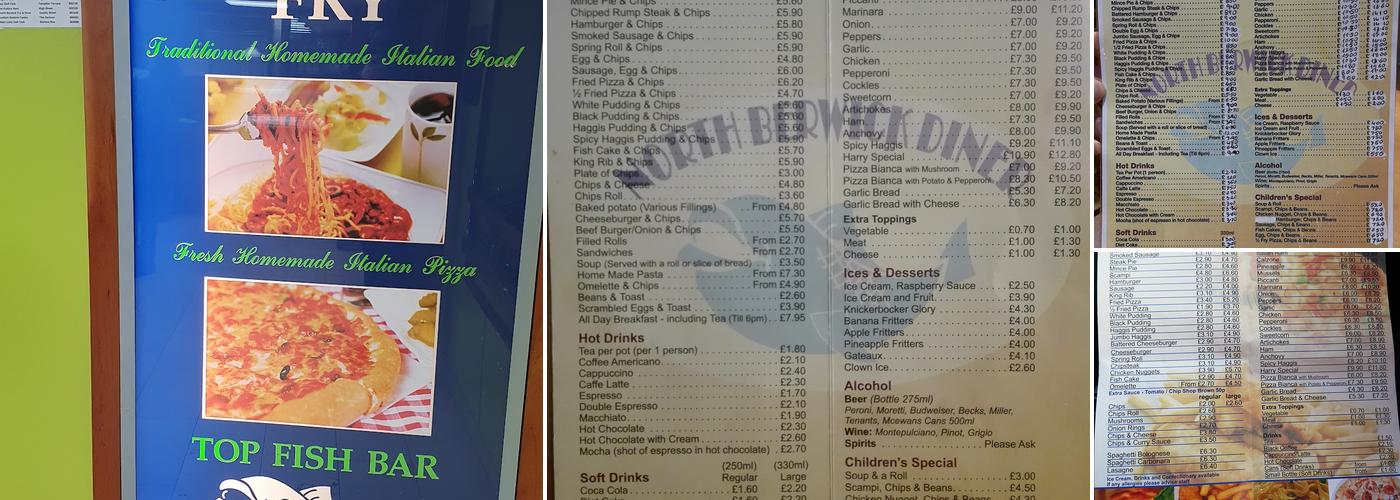 North Berwick Fry Menu