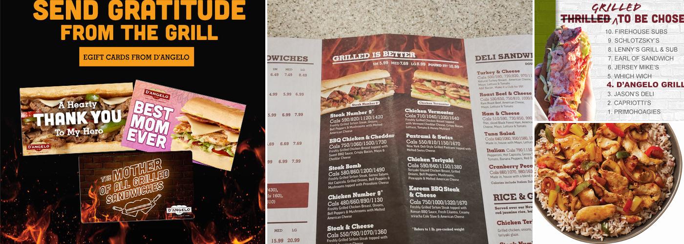 D'Angelo Grilled Sandwiches Menu