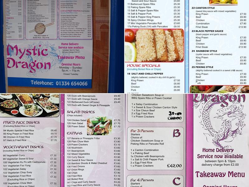 Mystic Dragon Menu