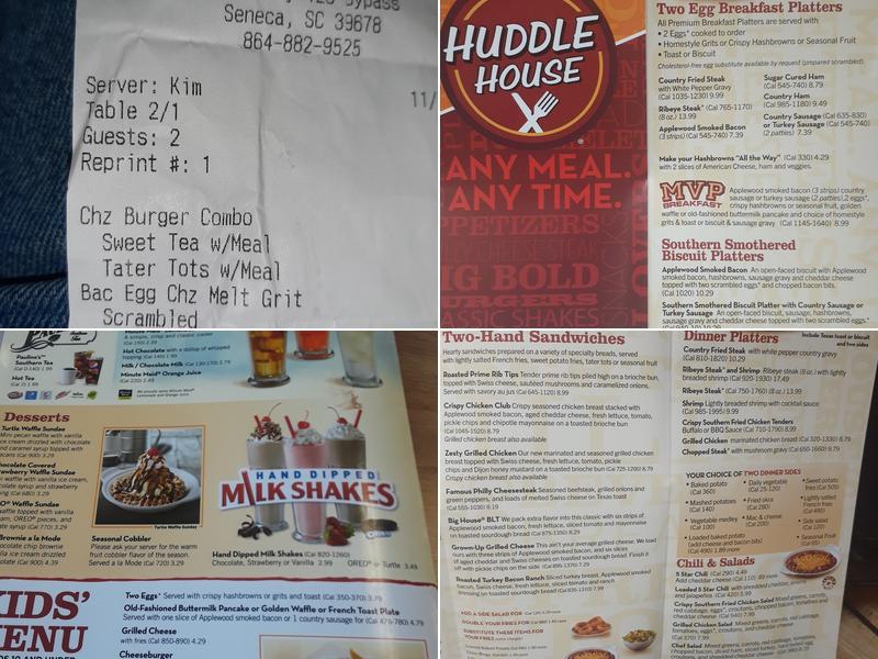 Huddle House Menu