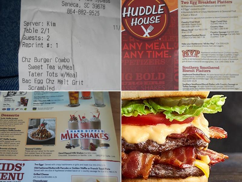 Huddle House Menu