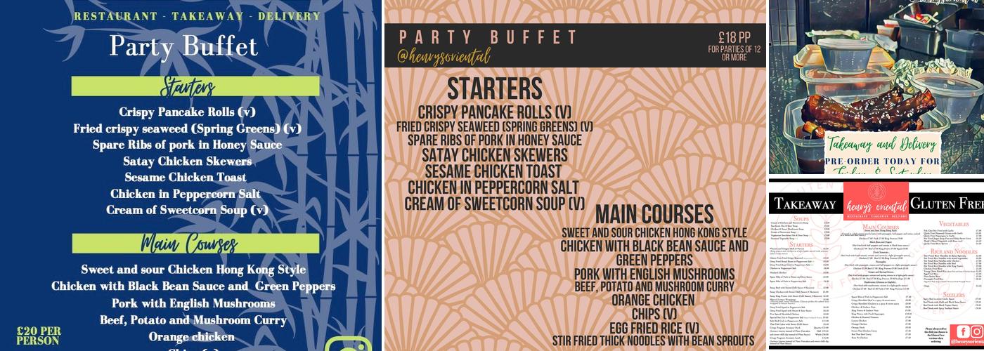 Henry's Oriental Menu