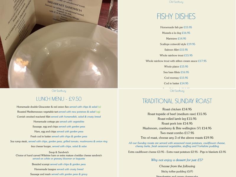The Dog Inn Menu