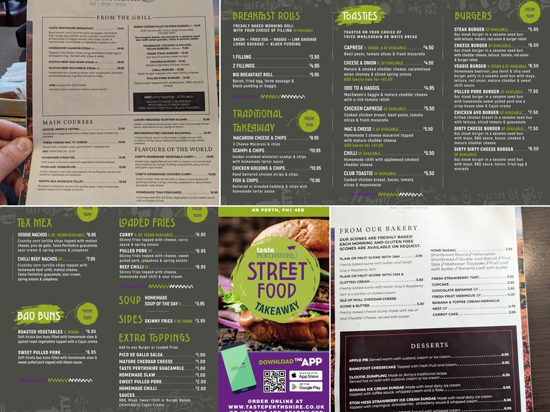 Taste Perthshire Menu