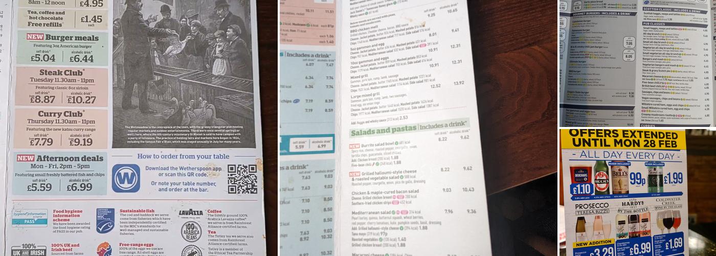 The Fair O'Blair - JD Wetherspoon Menu